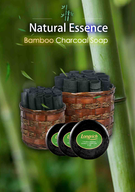Longrich Natural Essence Bamboo Charcoal Nourishing Soap - 3 Bars