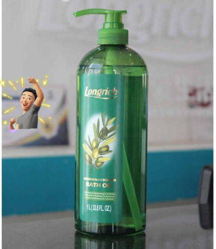 Longrich Golden Olive Scented Bath Oil - 1L Moisturizing Body Wash & Skin Softener