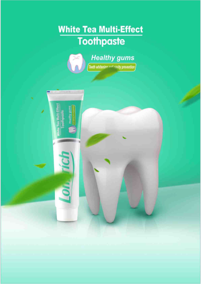 Longrich White Tea, Fluoride Free, Deep Cleaning Toothpaste 200g - 2 Value Pack